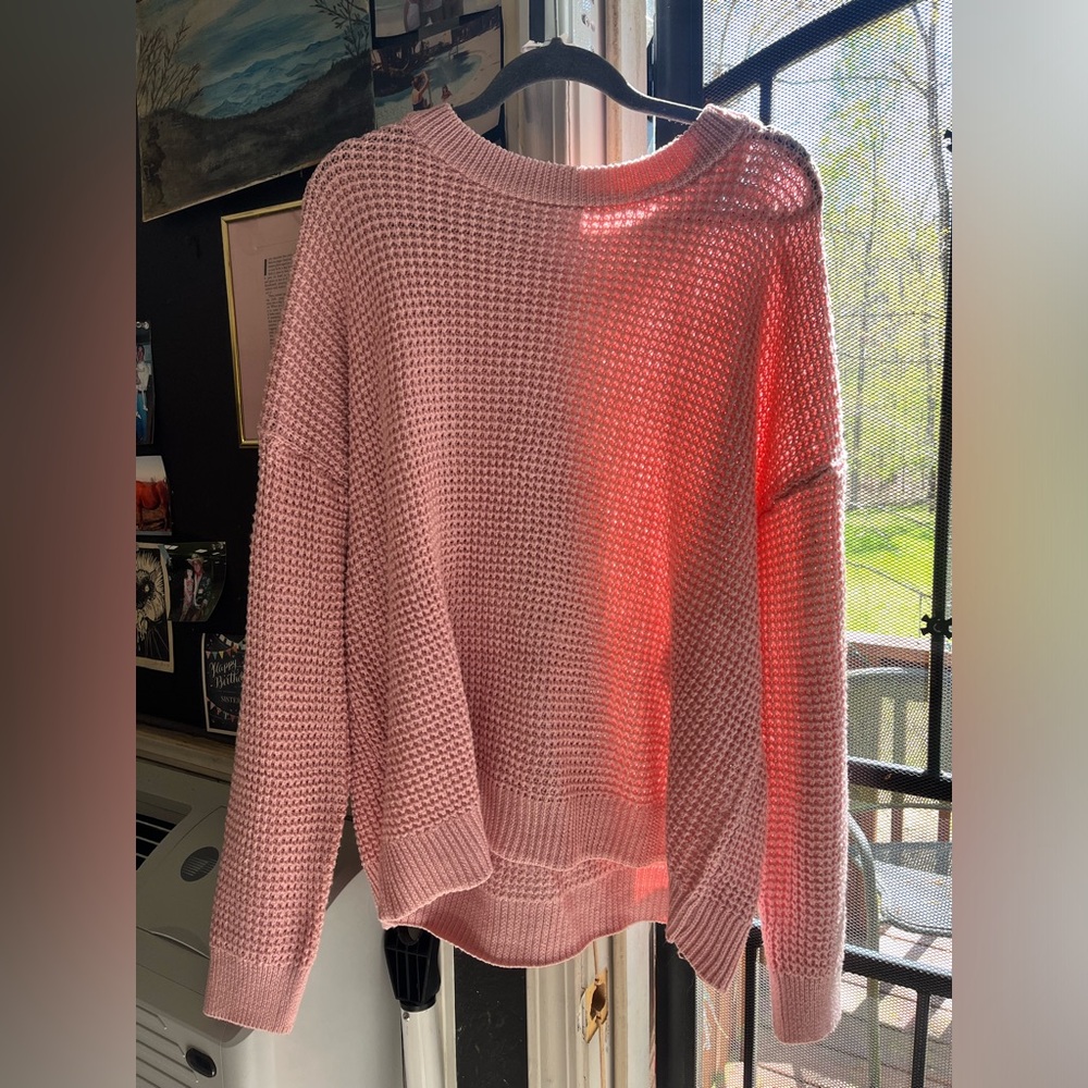 Pink knit sweater BARELY WORN very warm and oversized